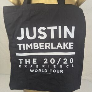 Justin Timberlake 2013 The 20/20 Experience World Tour Black Tote Bag NWOT